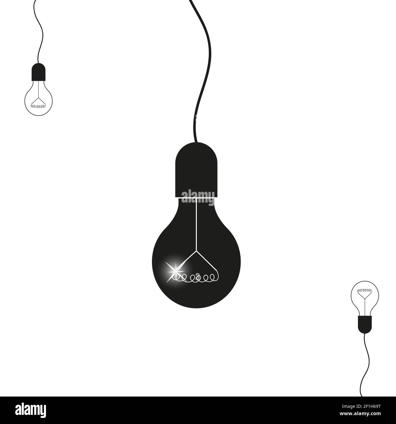 Icona della lampadina della luce vettoriale con. Foto Stock