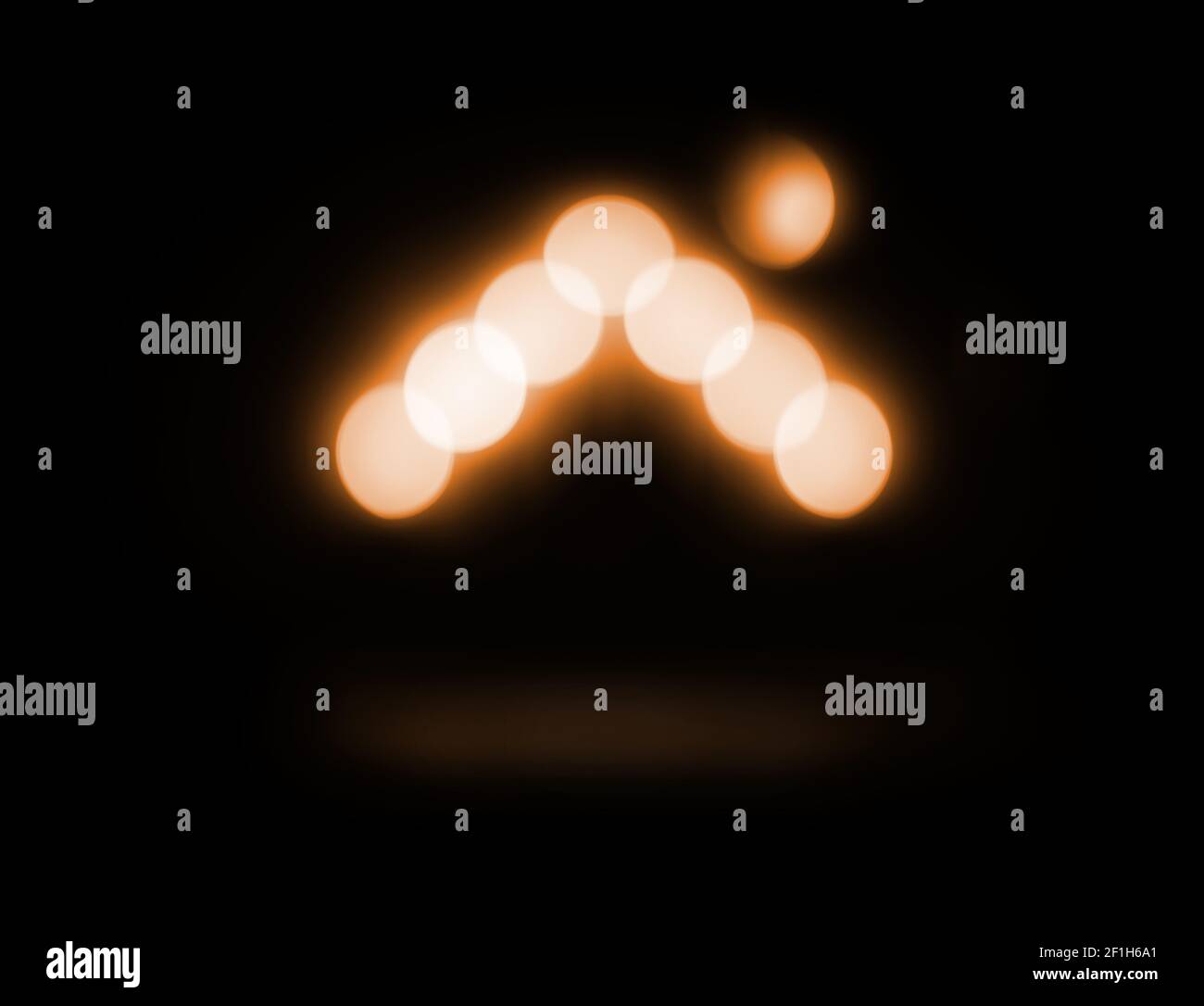 il vero bokeh con il simbolo della casa incandescente Foto Stock