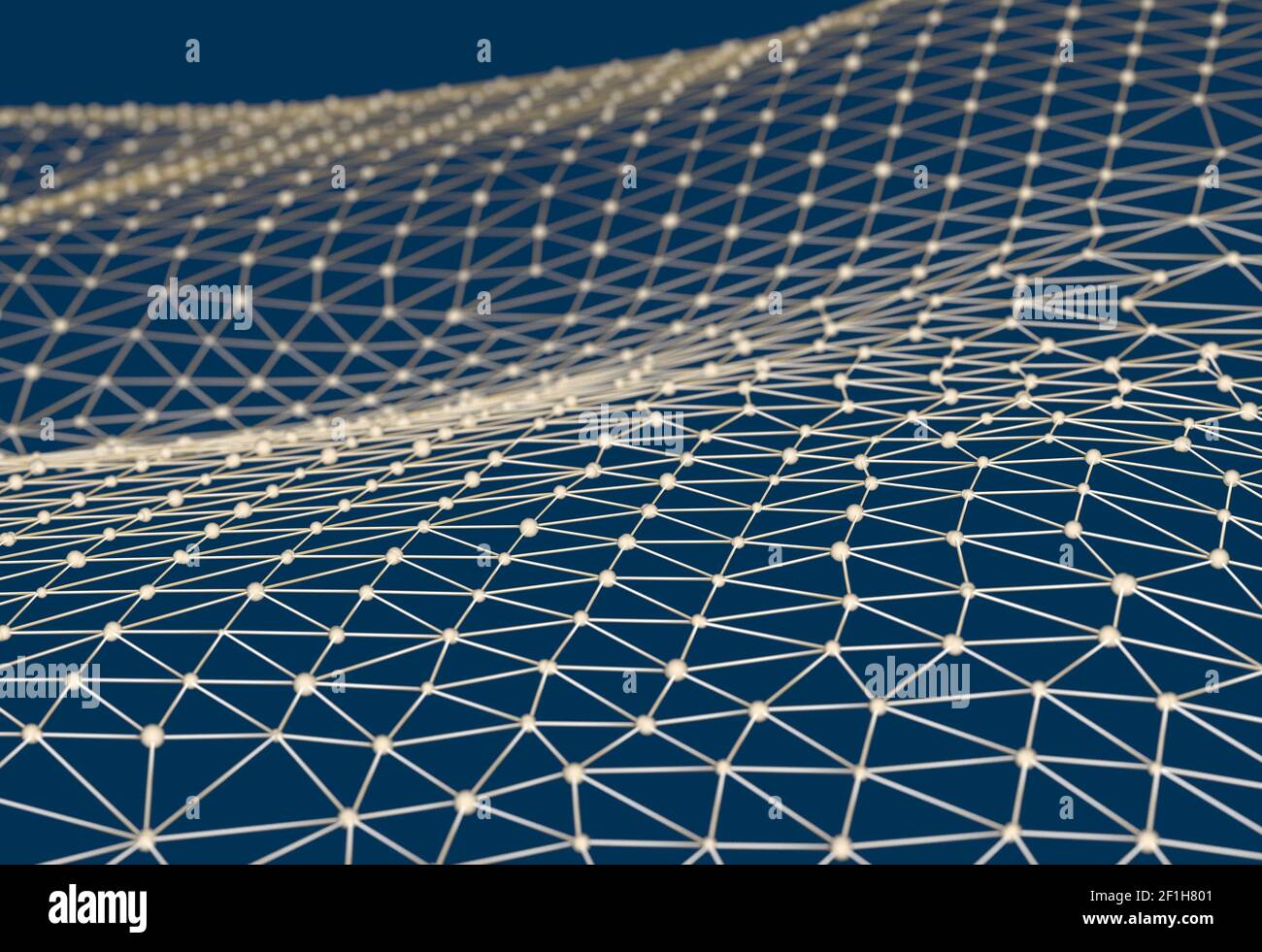 Sfondo astratto di collegamenti e nodi 3d illustrazione Foto Stock
