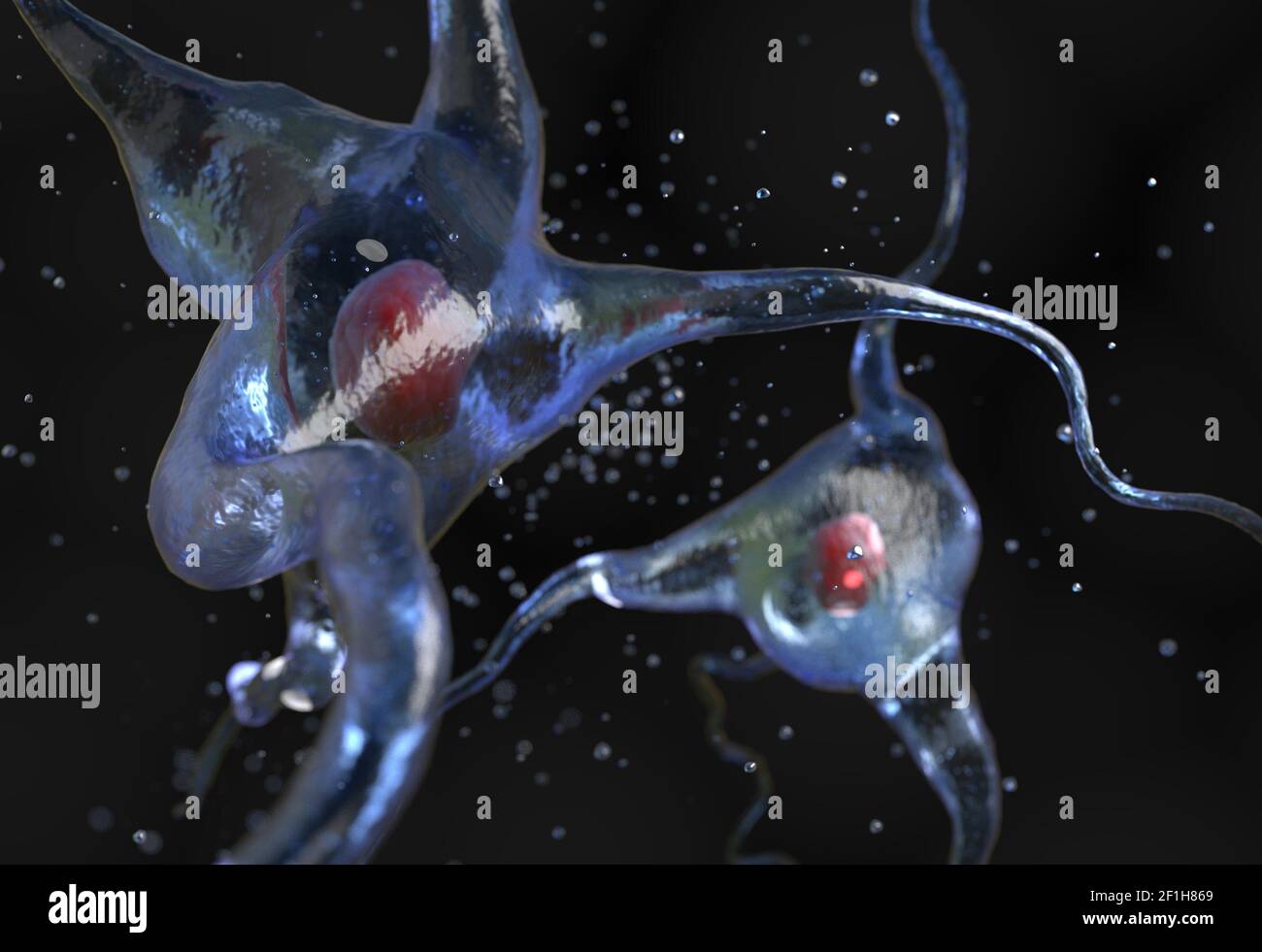 Illustrazione 3d delle cellule nervose Foto Stock