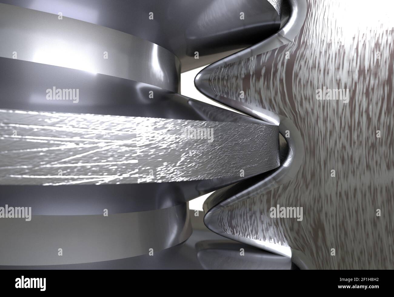 Trasmissione a vite coppia di ingranaggi. 3d illustrazione Foto Stock