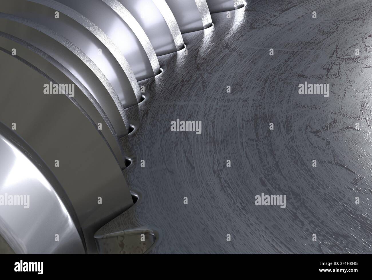 Trasmissione a vite coppia di ingranaggi. 3d illustrazione Foto Stock