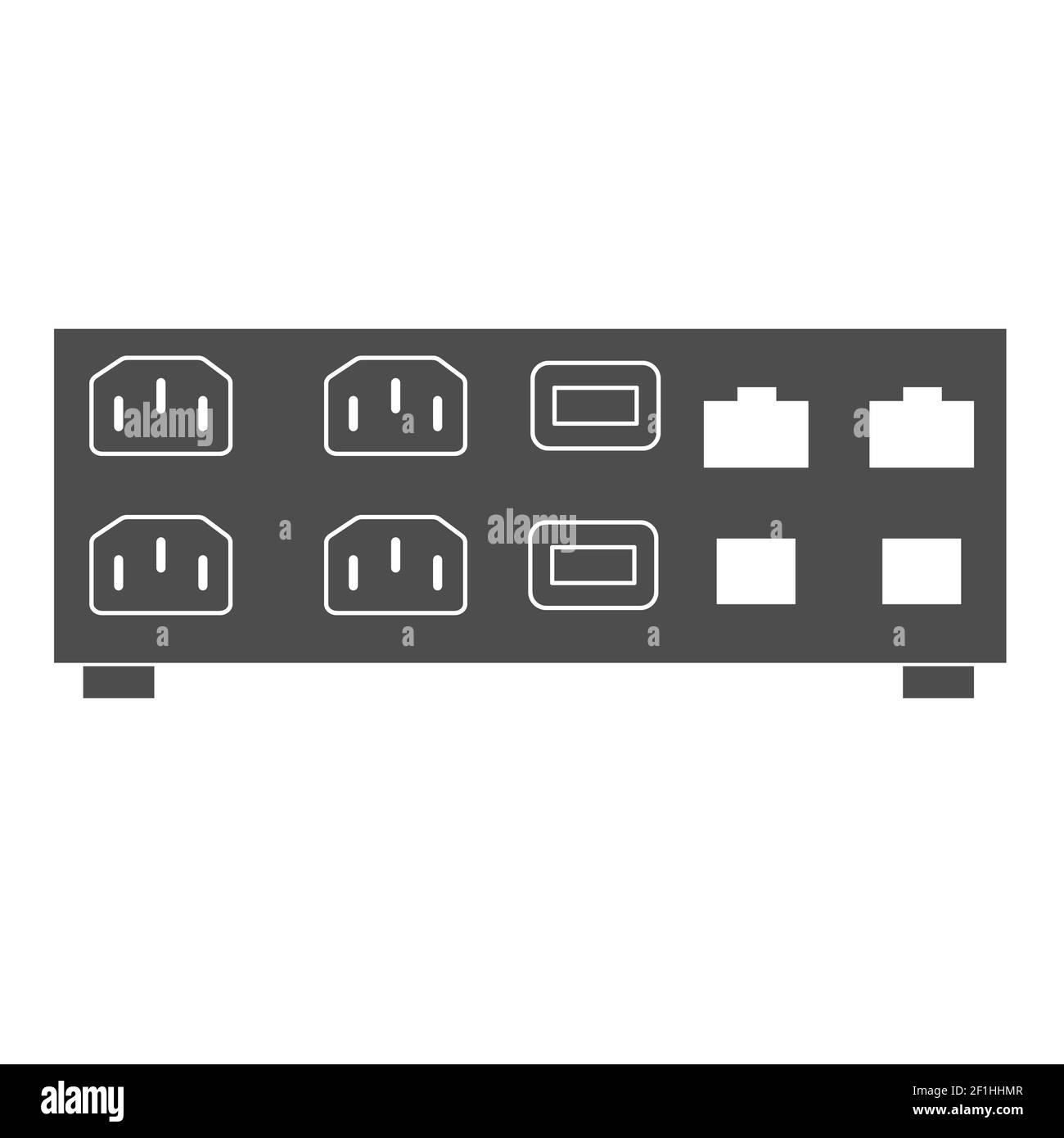 icona ups su sfondo bianco. cartello gruppo di continuità. ups simbolo semplice. stile piatto. Foto Stock