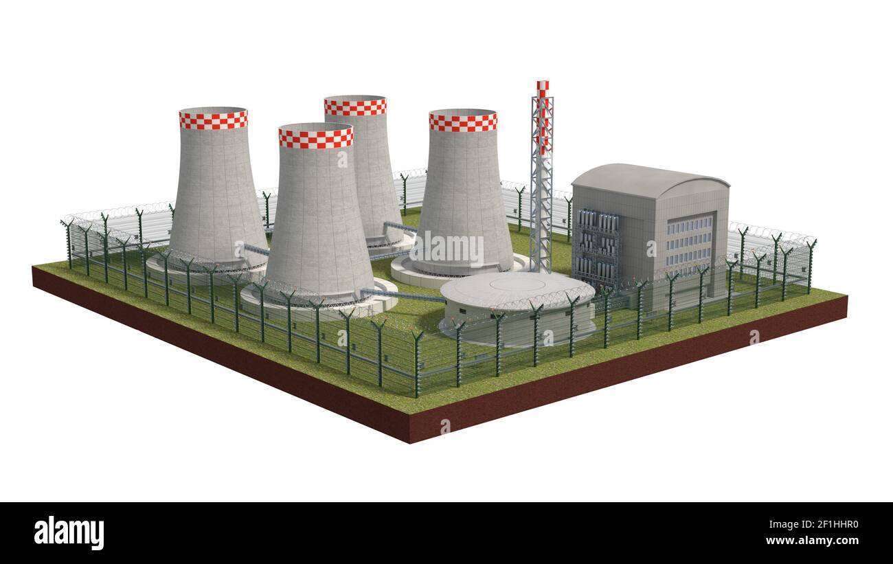 Recinzione oggetto della sicurezza nucleare con potere di detenzione. 3d illustrazione Foto Stock