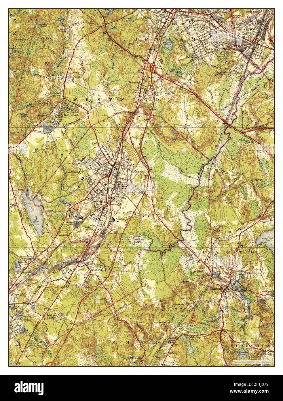 Norwood, Massachusetts, mappa 1941, 1:31680, Stati Uniti d'America da Timeless Maps, dati U.S. Geological Survey Foto Stock