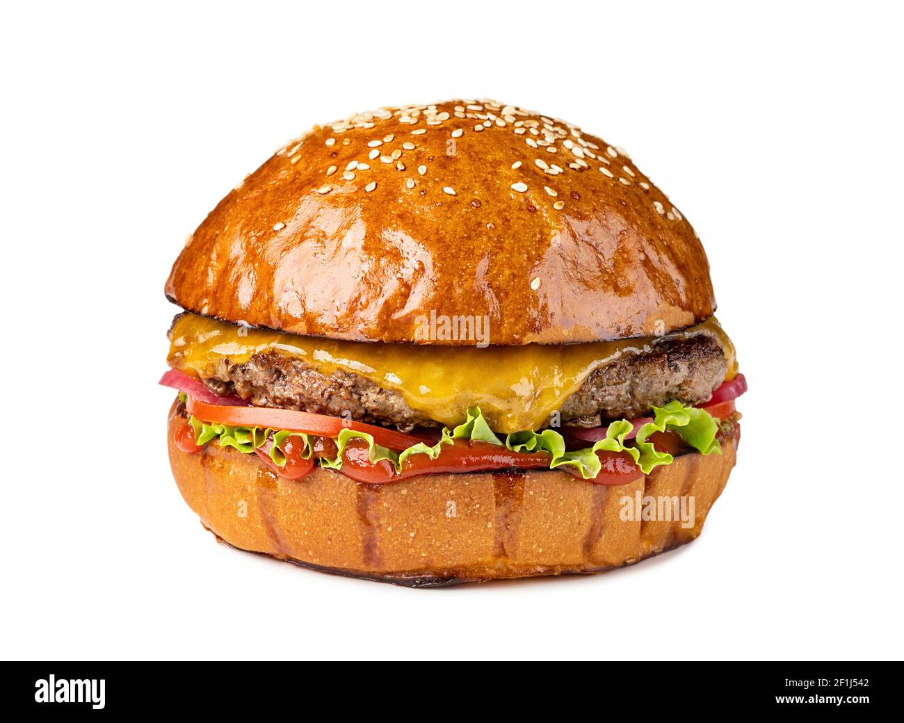 Gustoso cheeseburger Foto Stock