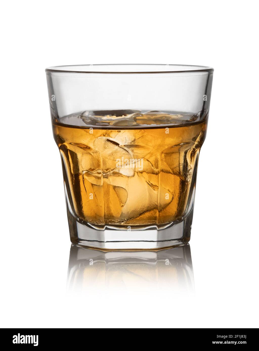 Bicchiere di scotch whisky e ghiaccio Foto Stock