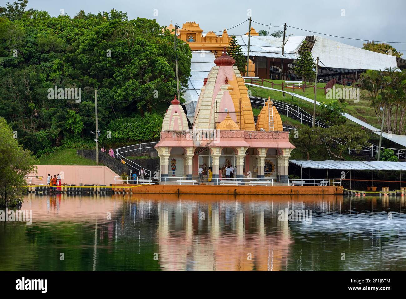 Ganga Talao il lago sacro di Grand Bassin, Mauritius Foto Stock