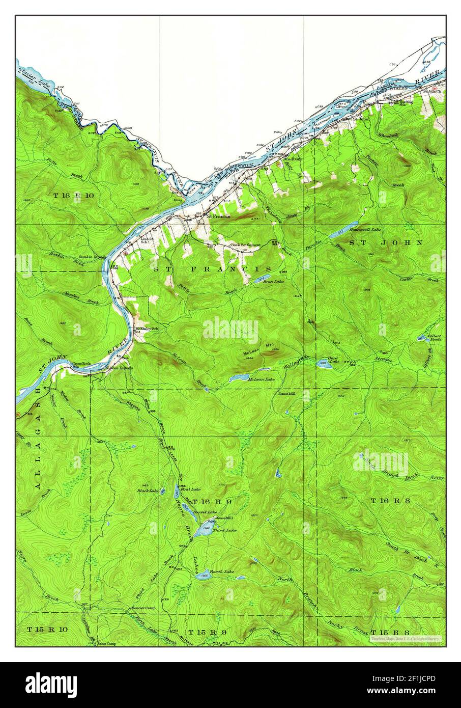 St Francis, Maine, mappa 1930, 1:62500, Stati Uniti d'America da Timeless Maps, dati U.S. Geological Survey Foto Stock