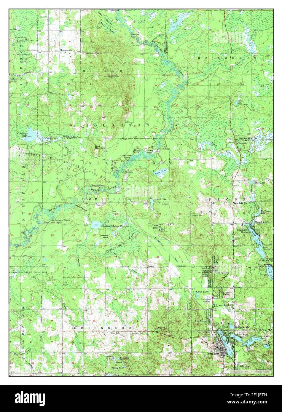 Harrison, Michigan, mappa 1957, 1:62500, Stati Uniti d'America da Timeless Maps, dati U.S. Geological Survey Foto Stock