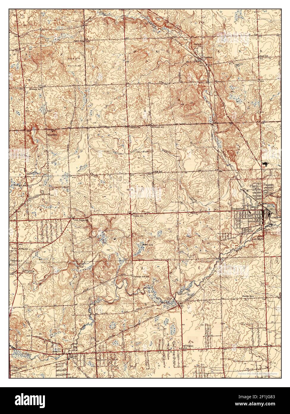 Rochester, Michigan, mappa 1945, 1:24000, Stati Uniti d'America da Timeless Maps, dati U.S. Geological Survey Foto Stock