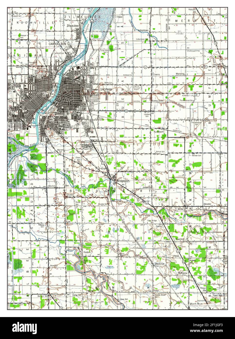 Saginaw, Michigan, mappa 1941, 1:62500, Stati Uniti d'America da Timeless Maps, dati U.S. Geological Survey Foto Stock