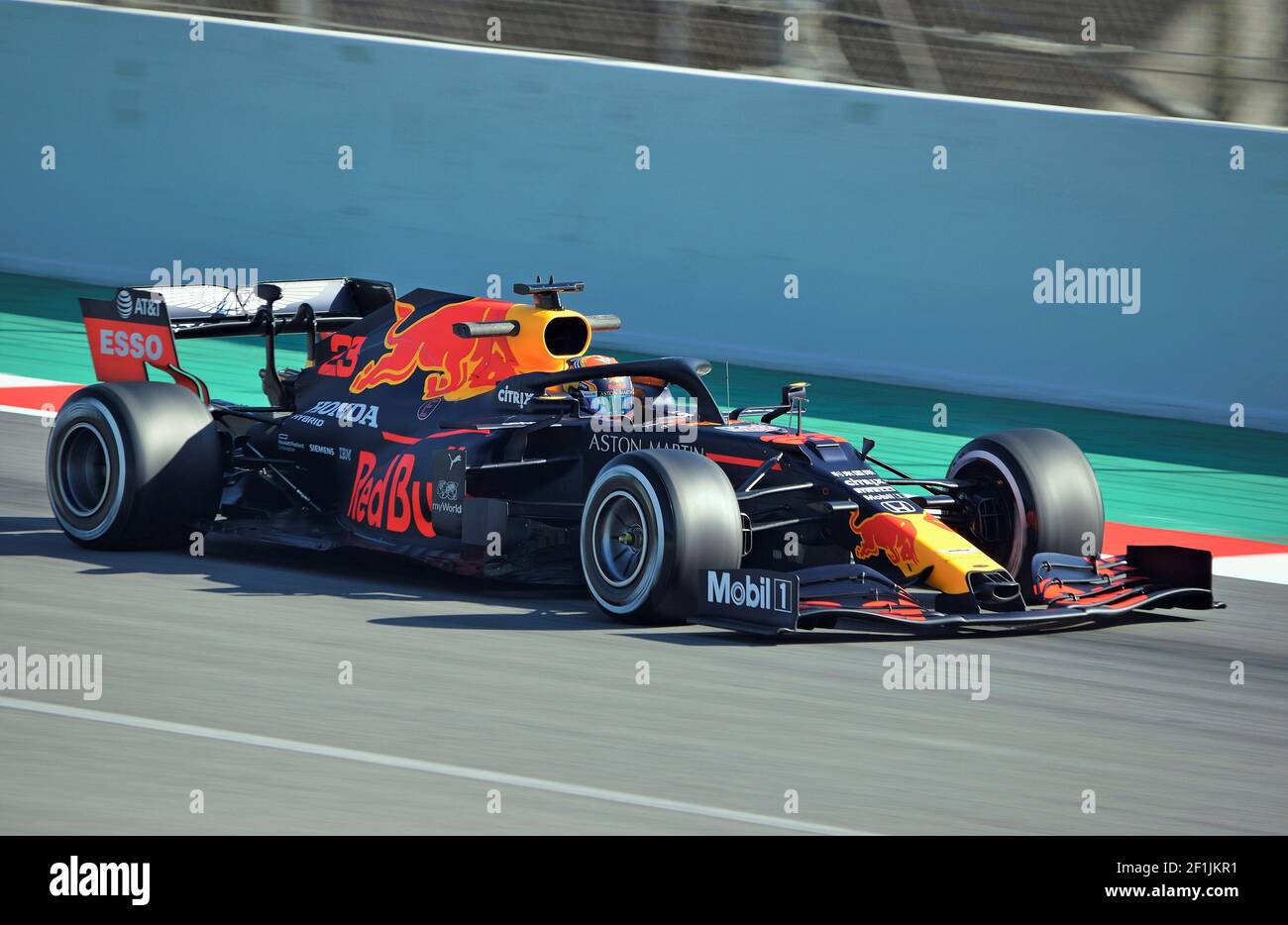 Alexander Albon nelle sessioni di formazione del circuito Barcellona-Catalogna Foto Stock
