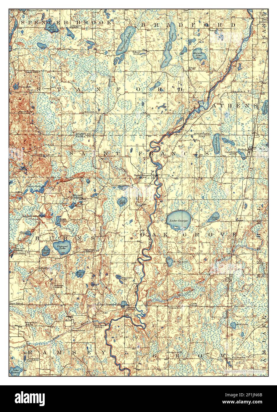 St Francis, Minnesota, mappa 1916, 1:62500, Stati Uniti d'America da Timeless Maps, dati U.S. Geological Survey Foto Stock