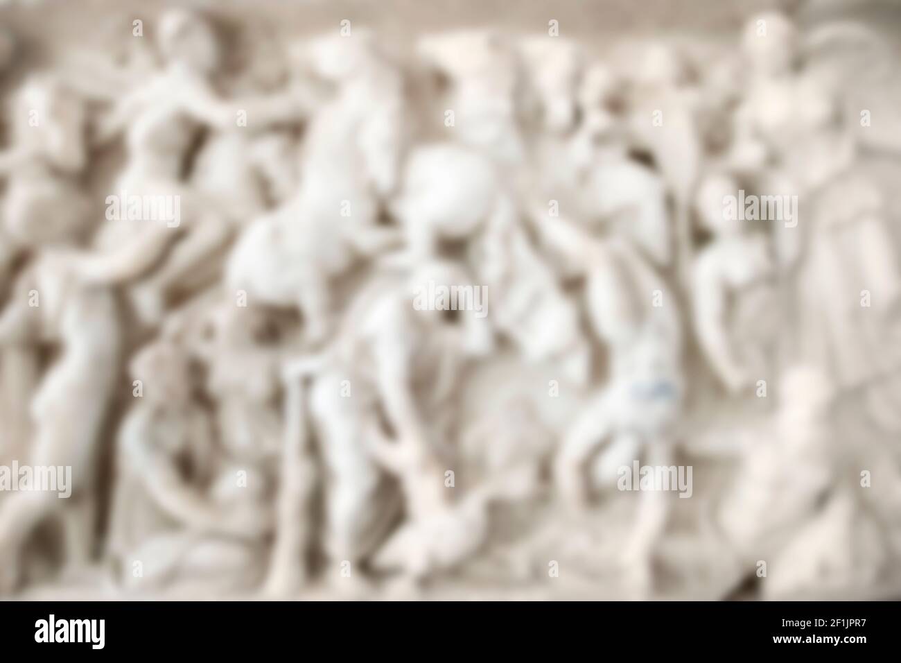 Bassorilievo, statua e dettagli scultorei in pietra. Sfocato Foto Stock