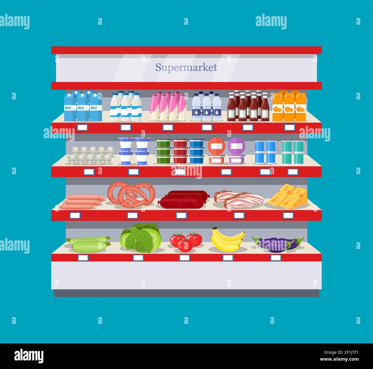 ripiano interno del supermercato Illustrazione Vettoriale