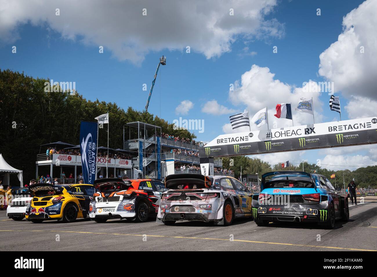 Partenza, inizio durante il Campionato Mondiale di Rallycross FIA WRX 2019 dal 31 agosto al 1 settembre a Loheac, Francia - Foto Vincent Thuillier / DPPI Foto Stock