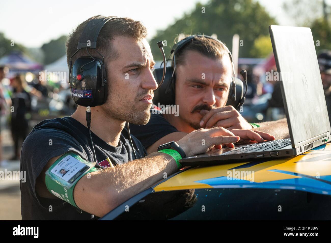 Mecaniciens, meccanica durante il campionato mondiale di Rallycross FIA WRX 2019 dal 31 agosto al 1 settembre a Loheac, Francia - Foto Vincent Thuillier / DPPI Foto Stock