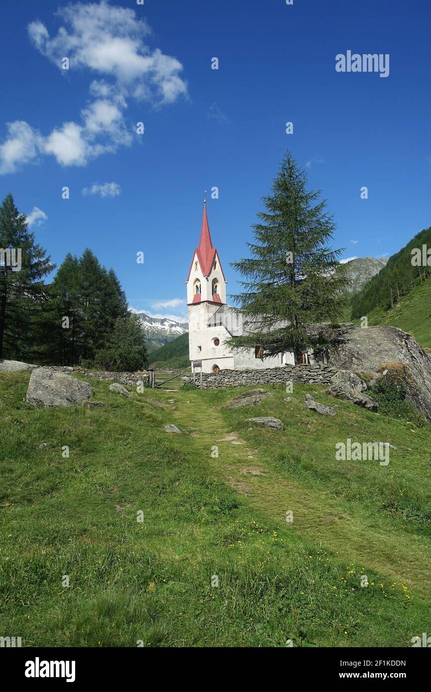 Chiesa di Santo Spirito in Predoi, Valli di Tures e Aurina, Alto Adige Foto Stock