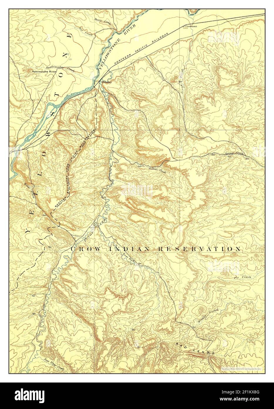 Huntley, Montana, map 1893, 1:125000, United States of America by Timeless Maps, data U.S. Geological Survey Foto Stock