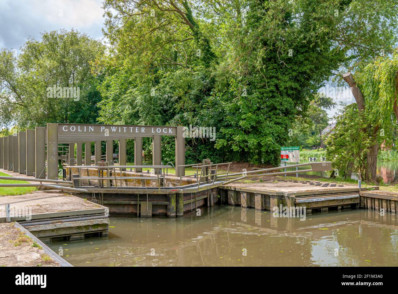 Colin P Witter Lock, in precedenza Stratford Lock a Stratford Upon Avon, Inghilterra, Regno Unito Foto Stock
