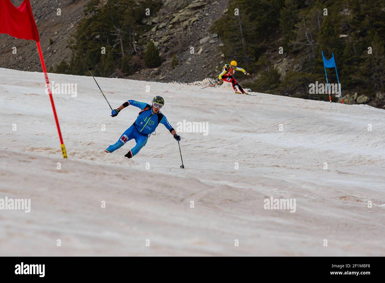 ARINS, ANDORRA - Mar 03, 2021: Arinsal, Andorra : 2021 Marzo 2 : CANCLINI Nicolo Ernesto ITA nel Campionato ISMF WC Comapedrosa Andorra 2021- Re Foto Stock