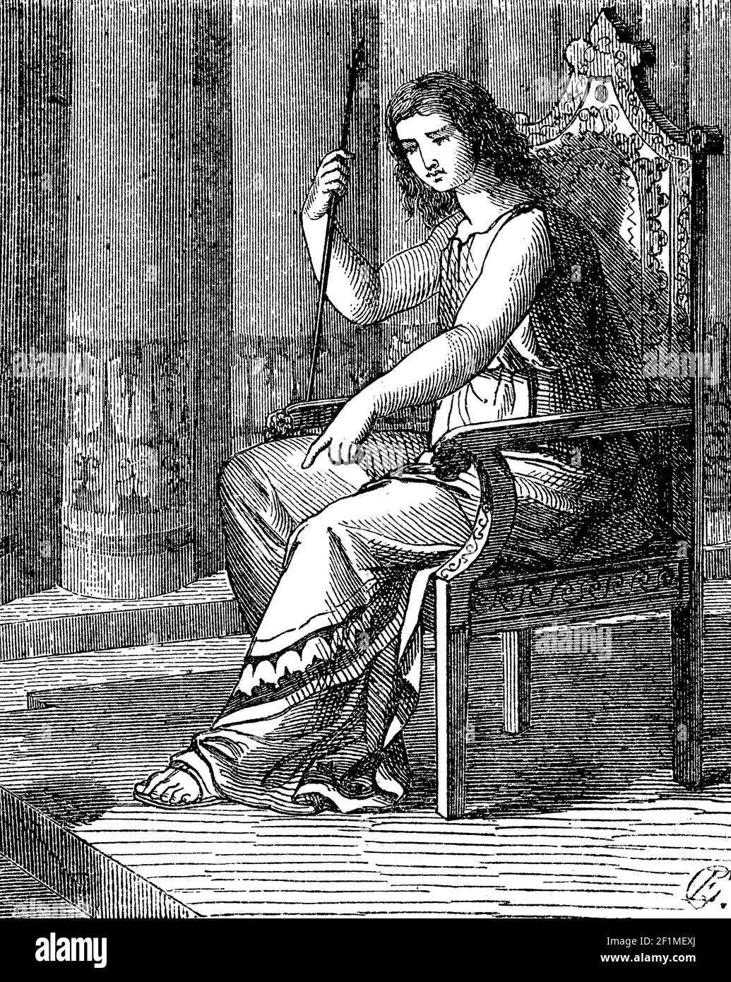 Balder, il brillante, un dio nella mitologia germanica, dio della luce, illustrazione dal 1890 / Balder, Der Leuchtende, ein Gott in der germanischen Mythologie, Lichtgott, Illustrazione aus 1890, Historisch, storico, Riproduzione digitale migliorata di un originale del 19 ° secolo / digitale Reproduktion einer Originalvollage aus dem 19. Jahrhundert, Foto Stock