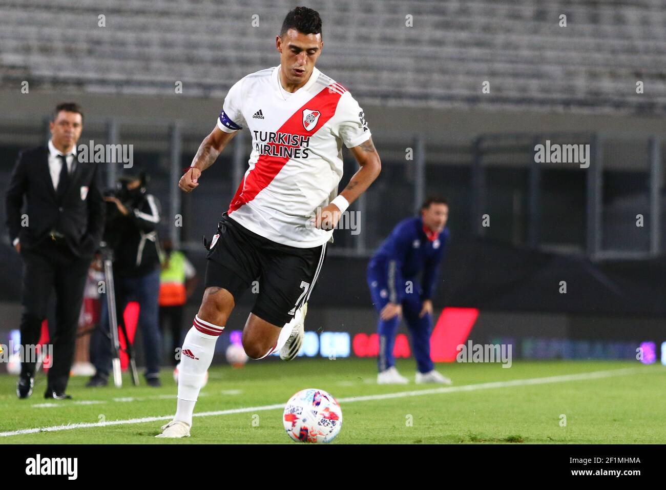 BUENOS AIRES, 8.03.2021: Durante la partita tra River Plate e Argentinos Juniors per la Lega argentina Calcio (Photo: Néstor J. Beremblum) Foto Stock