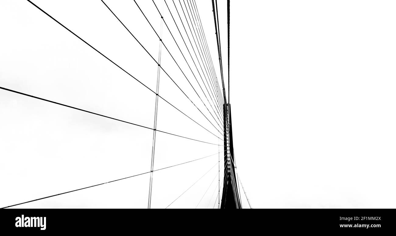 Dettagli architettonici del Ponte della Normandia sulla Senna Foto Stock