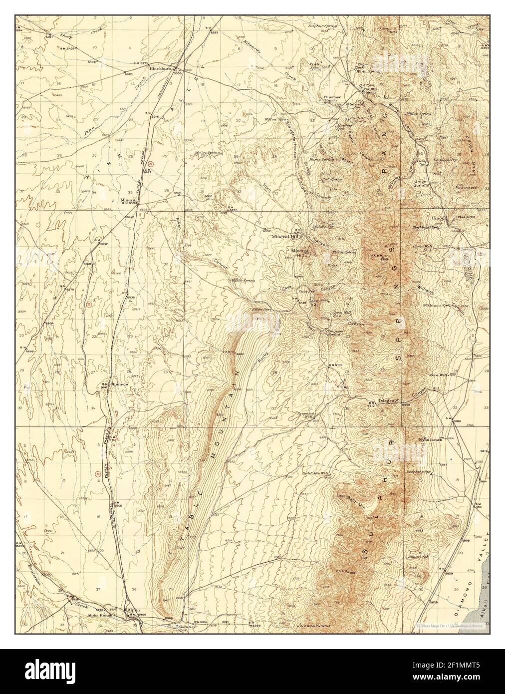 Mineral Hill, Nevada, map 1943, 1:62500, United States of America by Timeless Maps, data U.S. Geological Survey Foto Stock