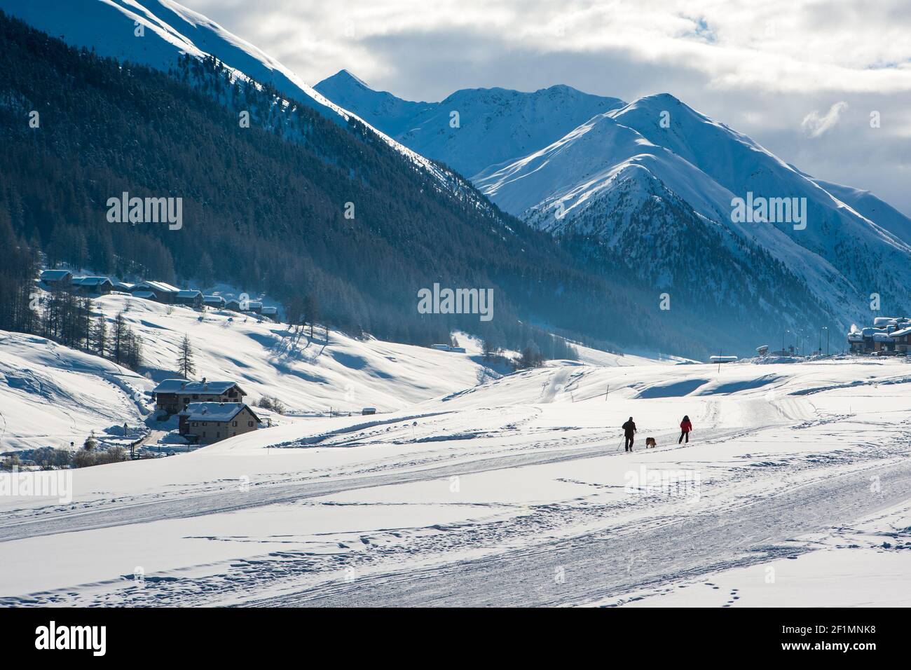 Splendido paesaggio invernale delle Dolomiti nel nord-est dell'Italia Foto Stock