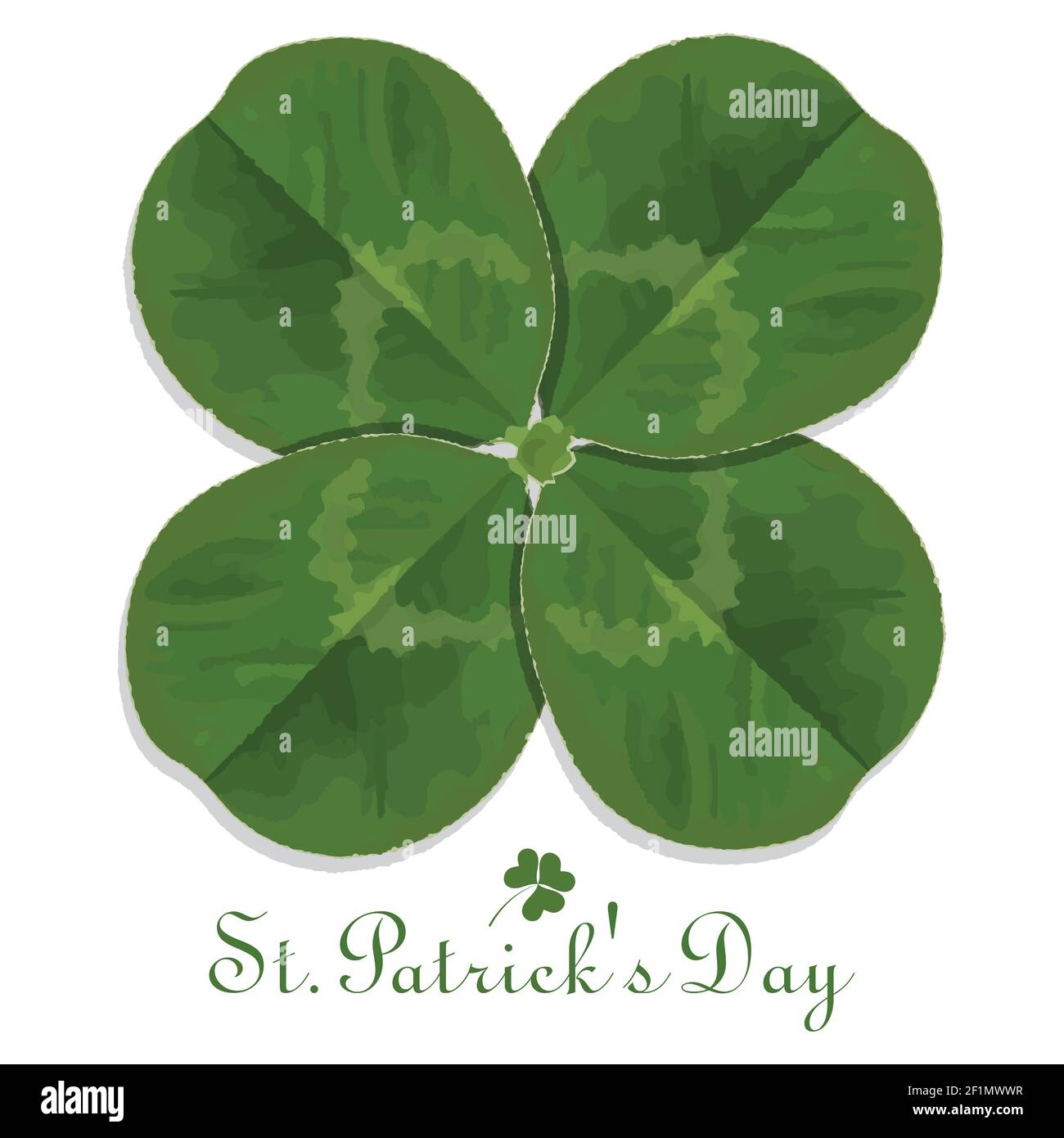 Trifoglio a quattro foglie. Simbolo irlandese per la festa di San Patrizio Illustrazione Vettoriale