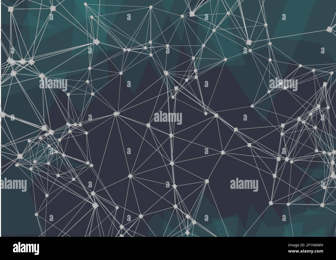 Rete di connessioni su reti plexus su sfondo nero Foto Stock