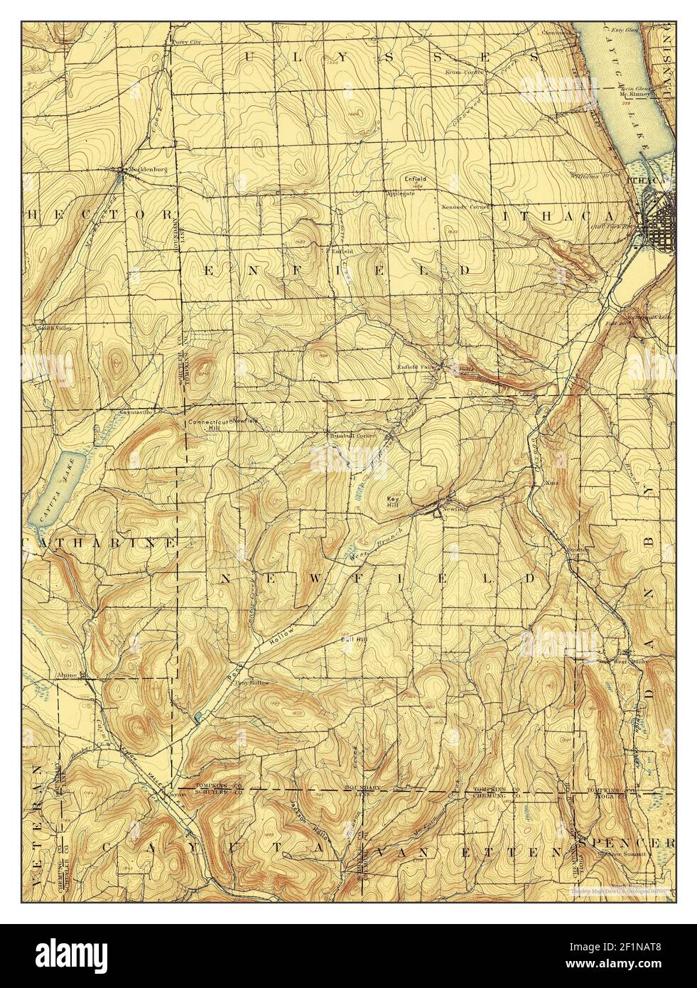 Ithaca, New York, map 1895, 1:62500, United States of America by Timeless Maps, data U.S. Geological Survey Foto Stock