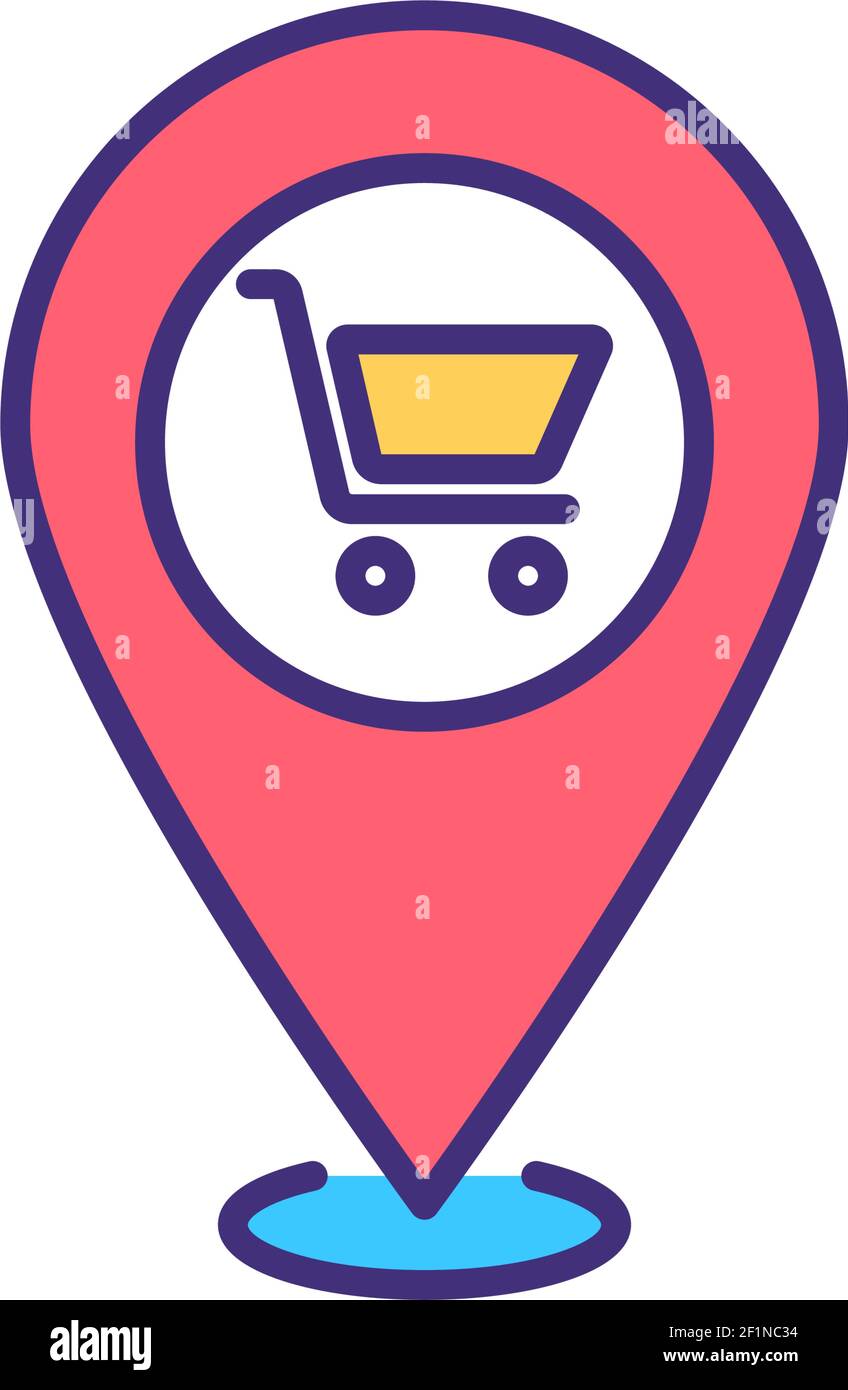 Icona del colore RGB per gli acquisti locali Illustrazione Vettoriale