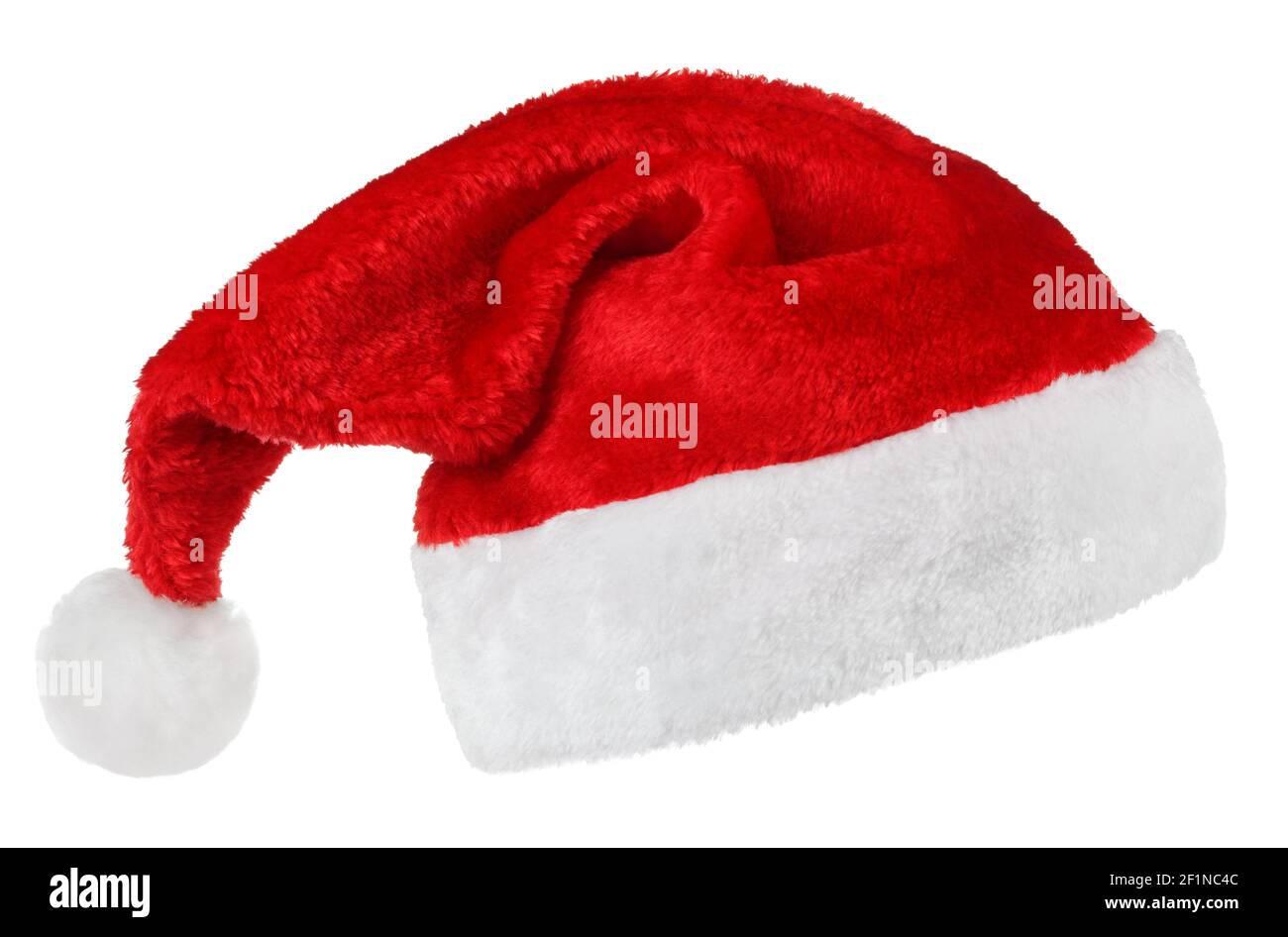 Santa Claus Red Hat isolati su sfondo bianco Foto Stock