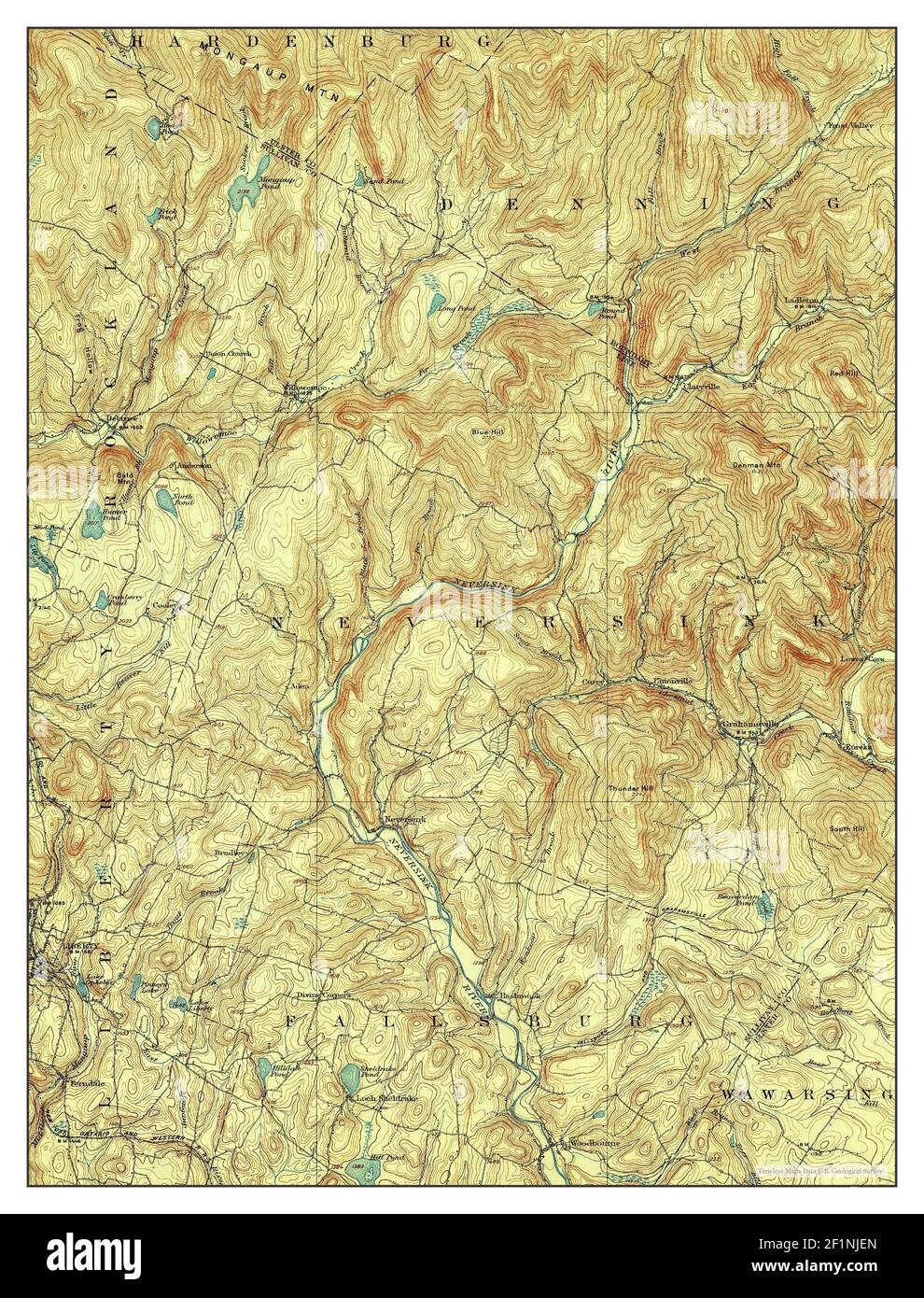 Neversink, New York, map 1910, 1:62500, United States of America by Timeless Maps, data U.S. Geological Survey Foto Stock