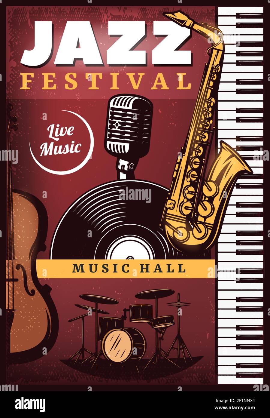 Jazz music festival poster with violin immagini e fotografie stock ad alta  risoluzione - Alamy