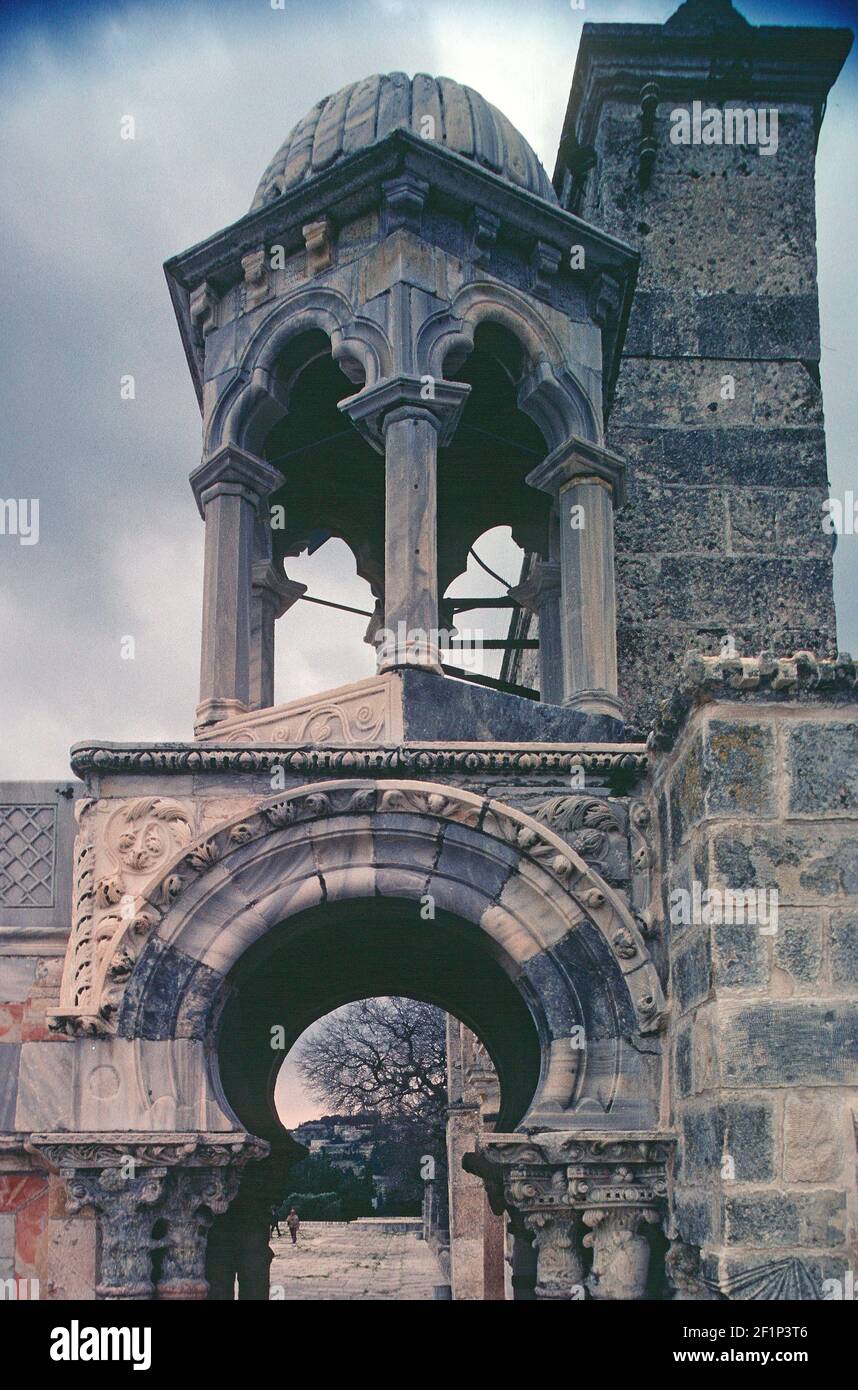 Mamluk pietra minbar di musalla di Qadi Burhan al-DIN, c.. 1350, Haram al-Sharif, Monte Tempe, Gerusalemme, Palestina Foto Stock
