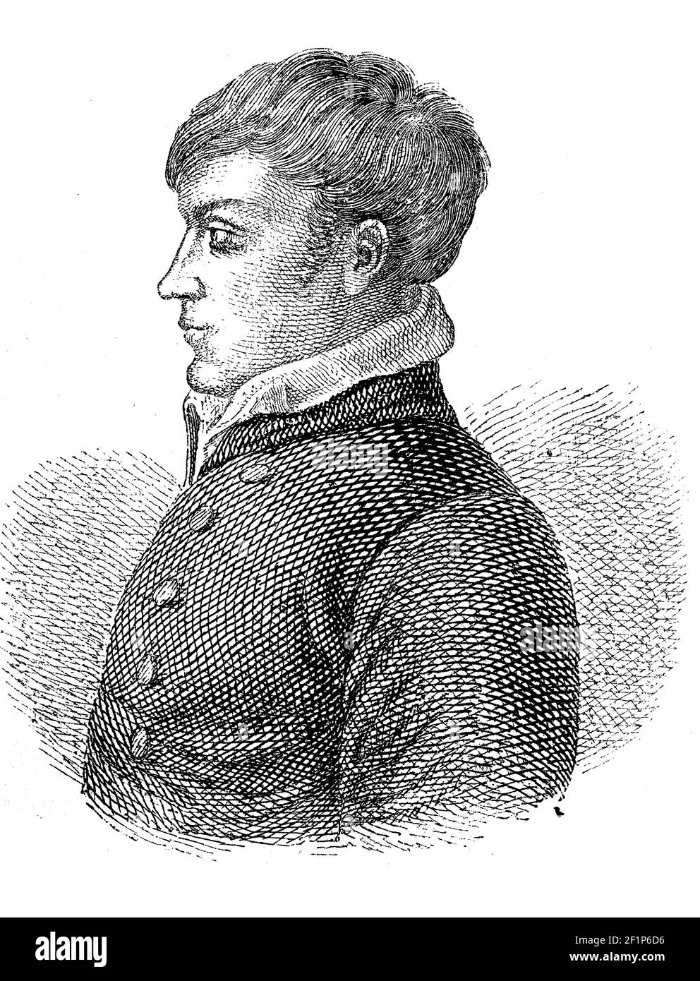 Ernst Conrad Friedrich Schulze, 22 marzo 1789 – 29 giugno 1817, è stato un poeta tedesco del periodo romantico, Ernst Conrad Friedrich Schulze, 22. März 1789 - 29. Juni 1817, war ein deutscher Dichter der Romantik, Historisch, storico, digitale riproduzione migliorata di un originale del 19 ° secolo / digitale Reproduktion einer Originalvollage aus dem 19. Jahrhundert, Foto Stock