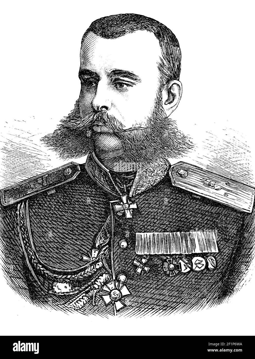Mikhail Dmitrievich Skobelm, 29 settembre 1843 - 7 luglio 1882, un generale dell'esercito imperiale russo / Michail Dmitrijewitsch Skobelew, 29. Dal 1843 al 7 settembre. Juli 1882, ein General der Kaiserlich Russischen Armee, Historisch, riproduzione storica, digitale migliorata di un originale del 19 ° secolo / digitale Reproduktion einer Originalvorlage aus dem 19. Jahrhundert, Foto Stock