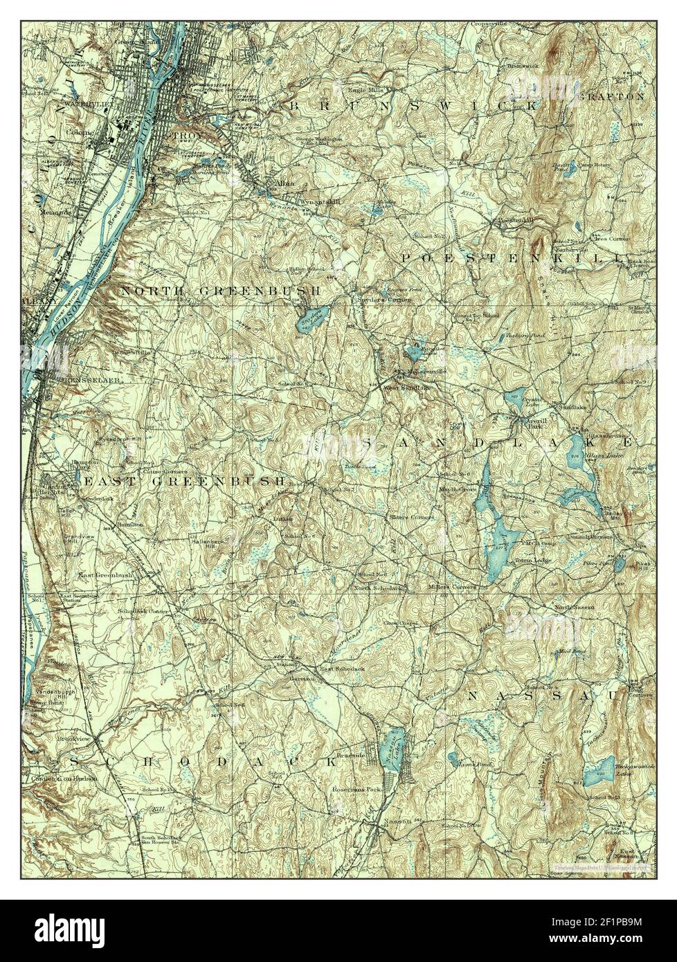 Troy, New York, mappa 1928, 1:62500, Stati Uniti d'America da Timeless Maps, dati U.S. Geological Survey Foto Stock