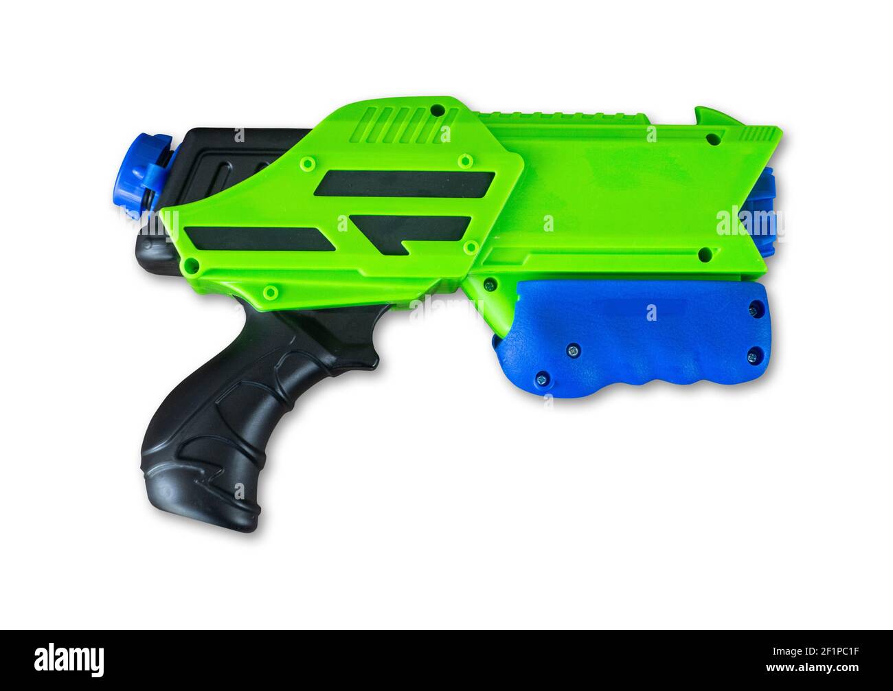 Giocattolo di plastica watergun isolato su sfondo bianco Foto Stock