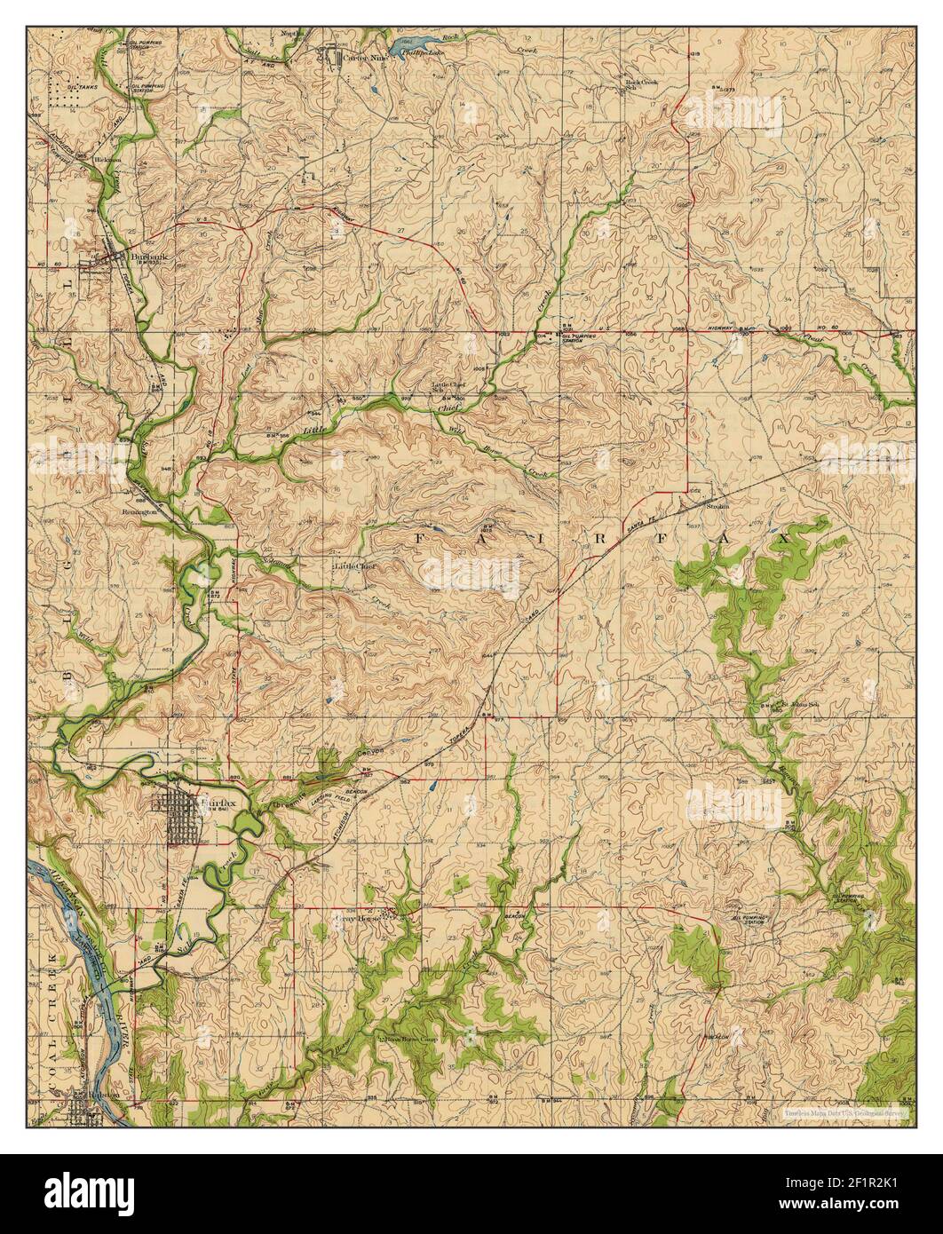 Mappa di fairfax oklahoma immagini e fotografie stock ad alta