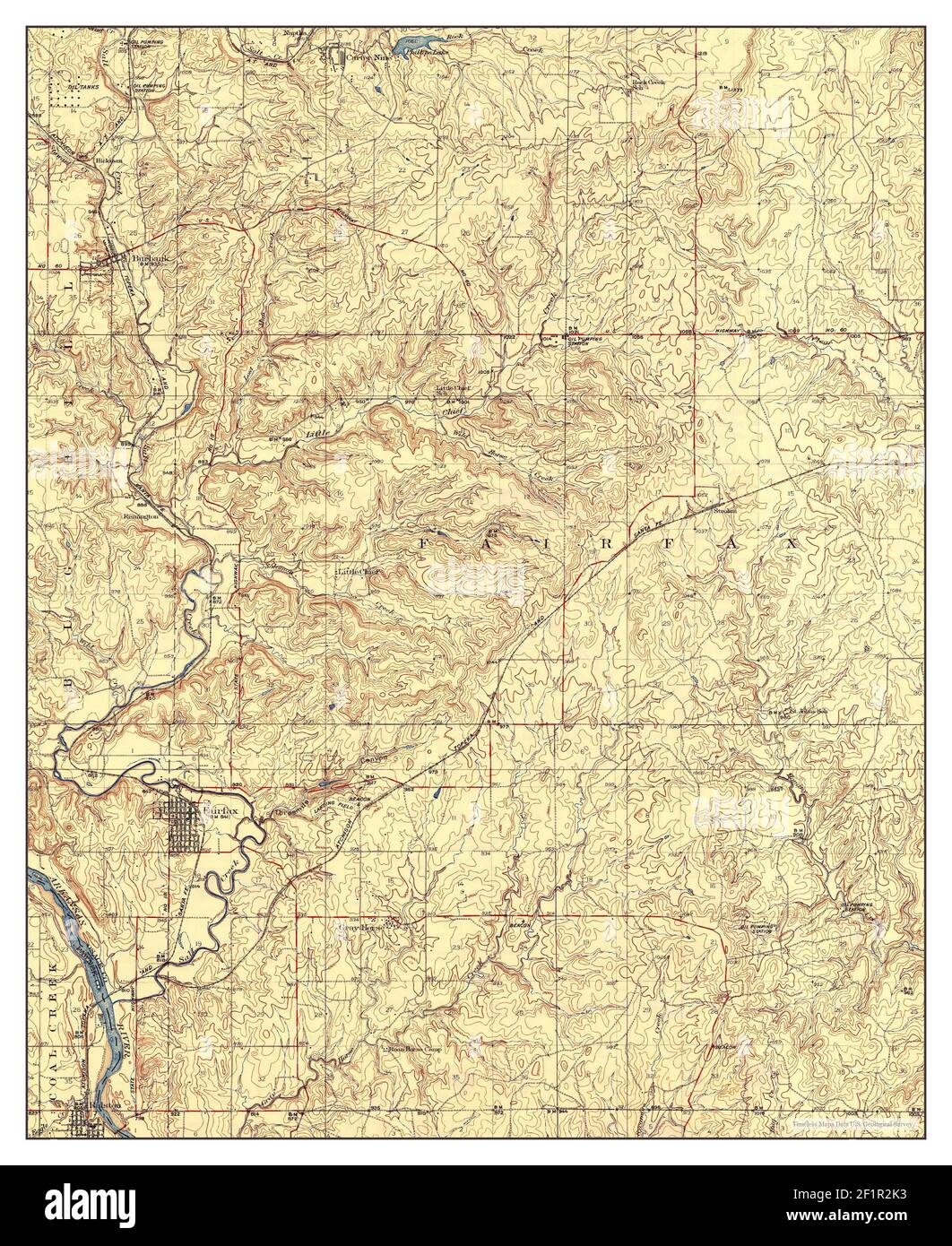 Mappa di fairfax oklahoma immagini e fotografie stock ad alta