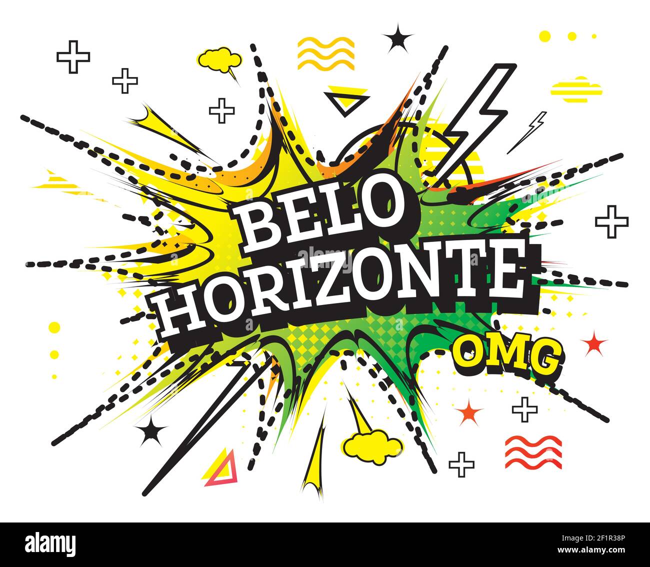 Belo Horizonte Comic testo in stile Pop Art isolato su sfondo bianco. Illustrazione vettoriale. Illustrazione Vettoriale