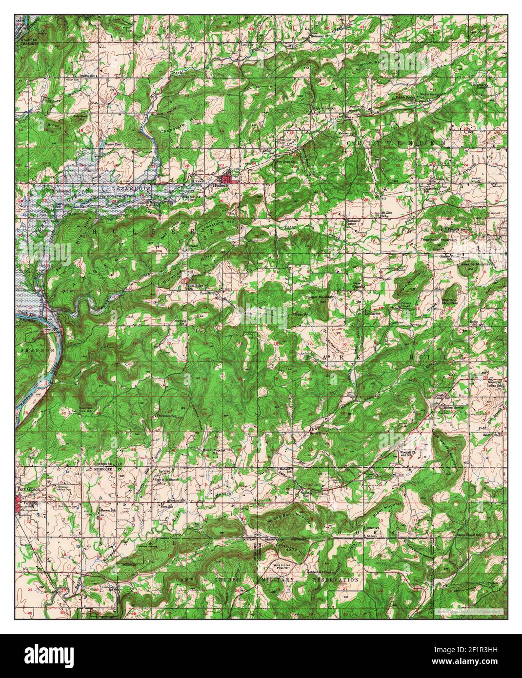 Hulbert, Oklahoma, map 1948, 1:62500, United States of America by Timeless Maps, data U.S. Geological Survey Foto Stock