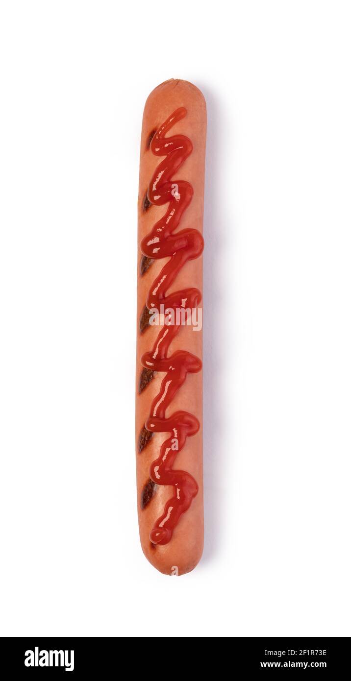 Salsiccia con ketchup. Foto Stock