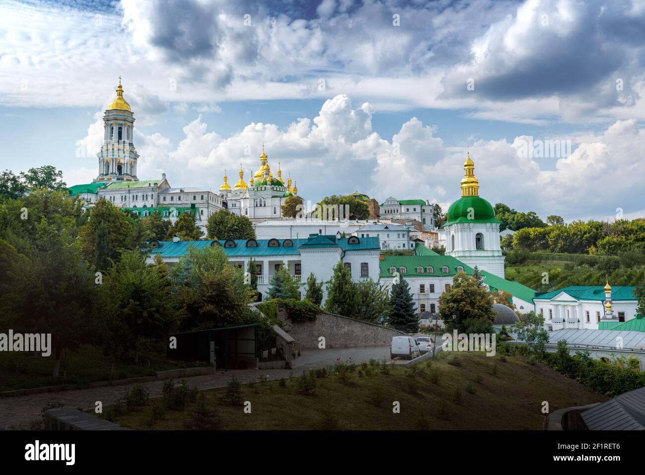 Vista del complesso del monastero di Pechersk Lavra - Kiev, Ucraina Foto Stock