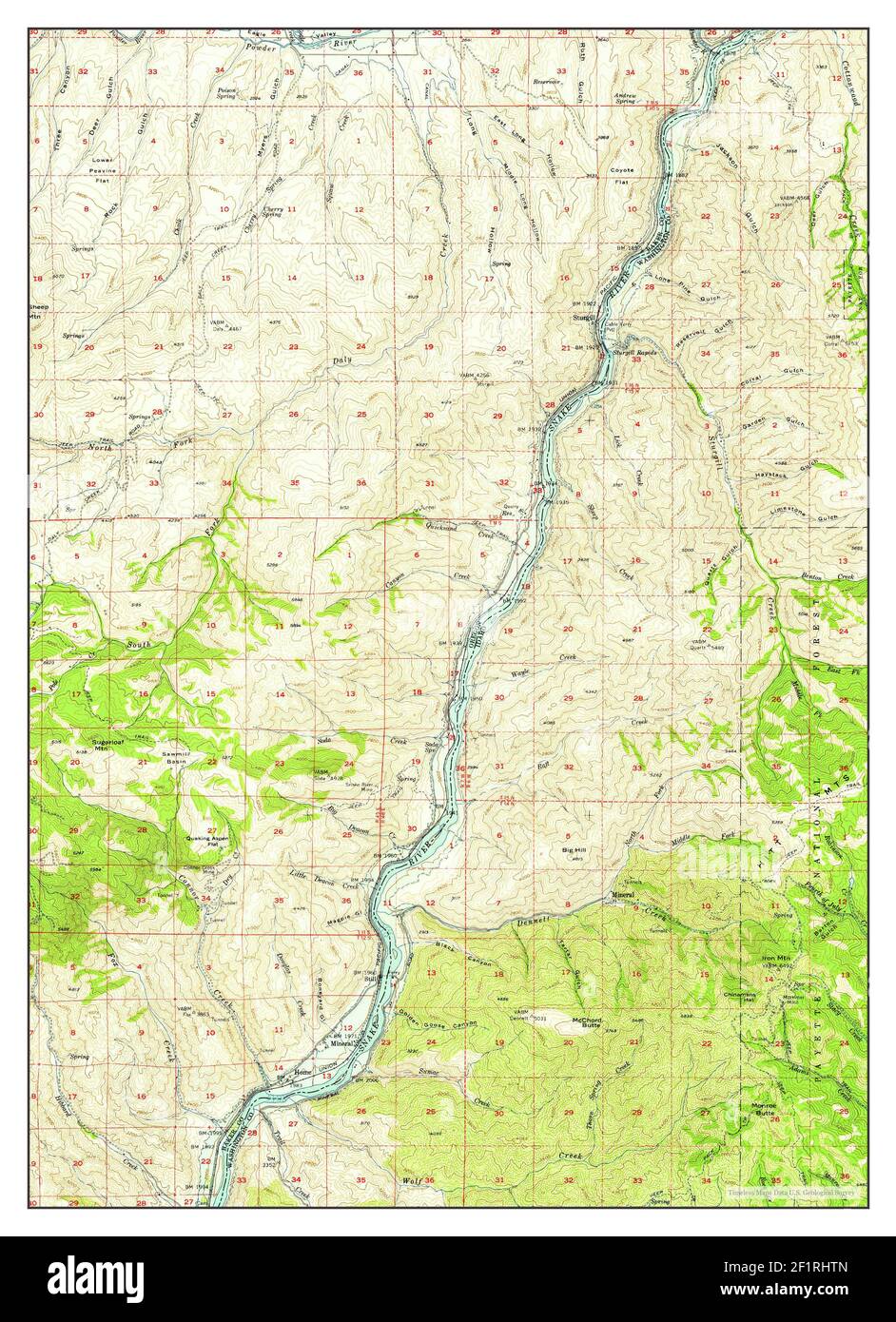 Mineral, Oregon, mappa 1957, 1:62500, Stati Uniti d'America da Timeless Maps, dati U.S. Geological Survey Foto Stock